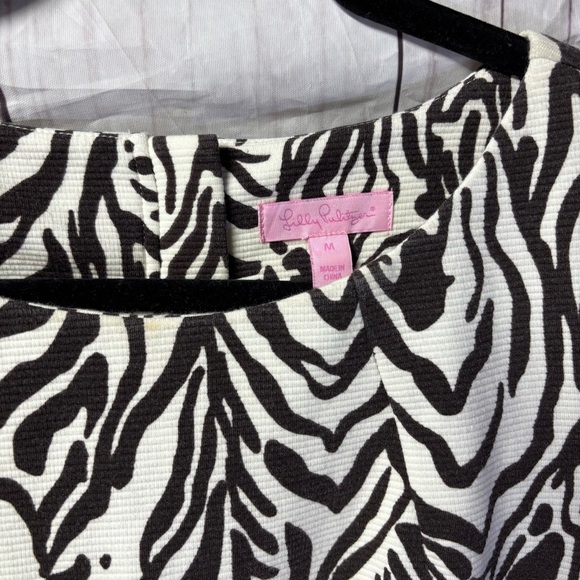 Lilly Pulitzer Layton Zebra Print Shift Black and White Dress Medium - Picture 3 of 10